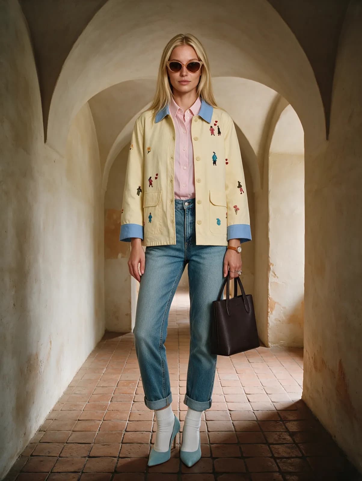 Stone arches: AI generated fashion photo
