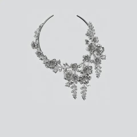Floral collar necklace, the product photo as uploaded